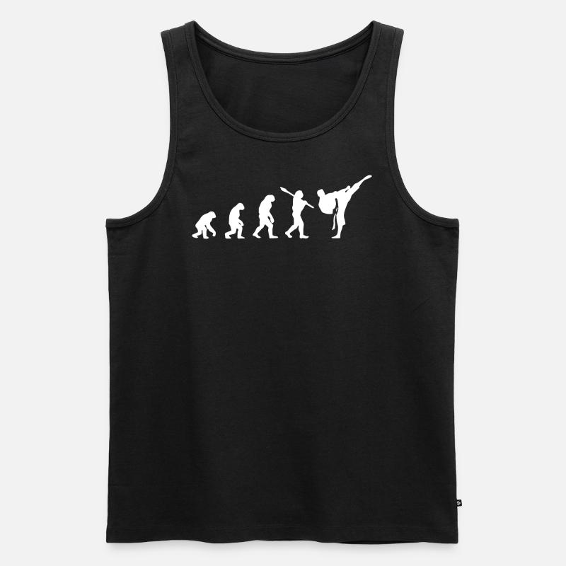 Karate Evolution Entwicklung Kamfkunst - Männer Premium Bio Tank Top - Schwarz