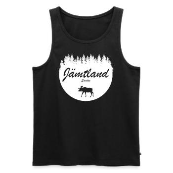 Jämtland Schweden Aufkleber Urlaub Elch Norden - Männer Premium Bio Tank Top - Schwarz - Vorne - AI Model Male 178 light (178cm)