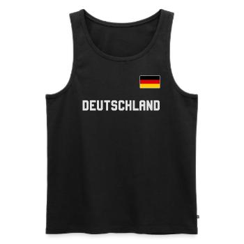 Germany jersey look with flag flag on chest - Men's Premium Organic Tank Top - black - Front - AI Model Male 178 light (178cm)