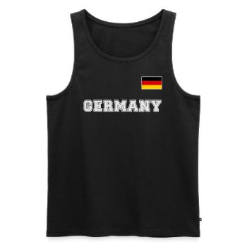 Maillot de l’Allemagne look ALLEMAGNE avec drapeau - Débardeur bio Premium Homme - noir - Devant - AI Model Male 178 light (178cm)