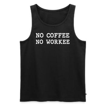 Pas de café, pas de workee - Débardeur bio Premium Homme - noir - Devant - AI Model Male 178 light (178cm)