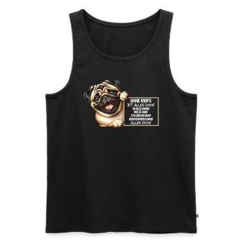 Ohne Mops ist alles doof Mops Halter Geschenk - Männer Premium Bio Tank Top - Schwarz - Vorne - AI Model Male 178 light (178cm)
