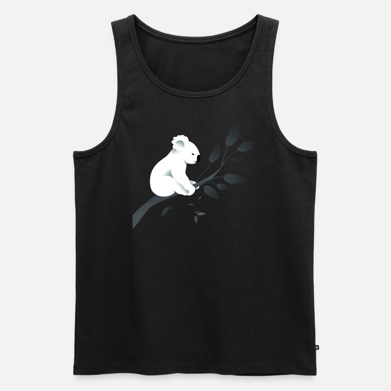 Koala auf Ast - Männer Premium Bio Tank Top - Schwarz