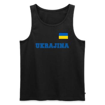 Ukraine Jersey Look – UKRAJINA with Flag Flag - Men's Premium Organic Tank Top - black - Front - Michal (187cm)