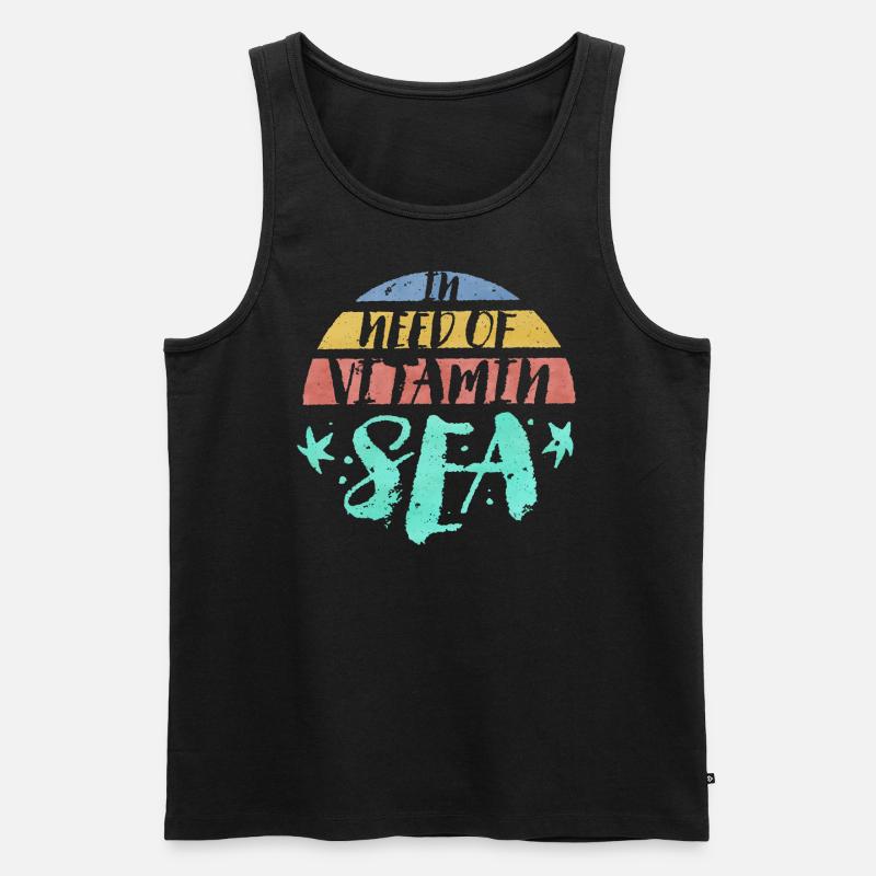 Vitamin Meer Retro - Männer Premium Bio Tank Top - Schwarz