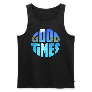 Gute Zeiten - Männer Premium Bio Tank Top - Schwarz - Vorne - AI Model Male 178 light (178cm)