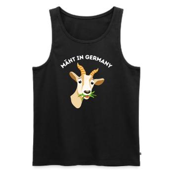 Mäht in Germany - Grasende Ziege - Männer Premium Bio Tank Top - Schwarz - Vorne - Michal (187cm)