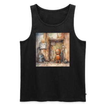 Alte rostige verlassene Roboter - Männer Premium Bio Tank Top - Schwarz - Vorne - AI Model Male 178 light (178cm)