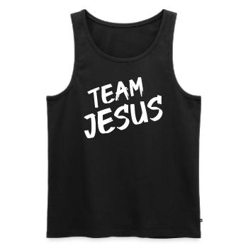 Team Jesus Christ Christ Evangelical - Men's Premium Organic Tank Top - black - Front - AI Model Male 178 light (178cm)