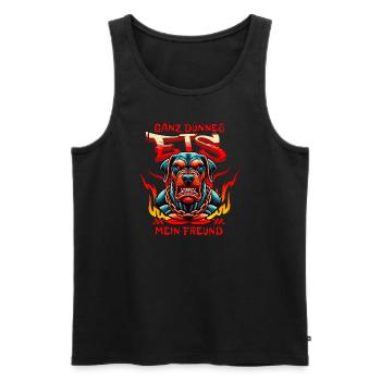 dünnes Eis Dog - Männer Premium Bio Tank Top - Schwarz - Vorne - Michal (187cm)