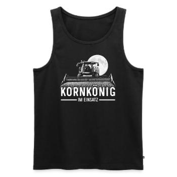 Kornkönig Agriculture Combine Harvester T-Shirt - Men's Premium Organic Tank Top - black - Front - AI Model Male 178 light (178cm)