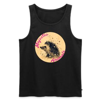 Majestic Animals: Cute Little Hedgehog - Men's Premium Organic Tank Top - black - Front - Michal (187cm)