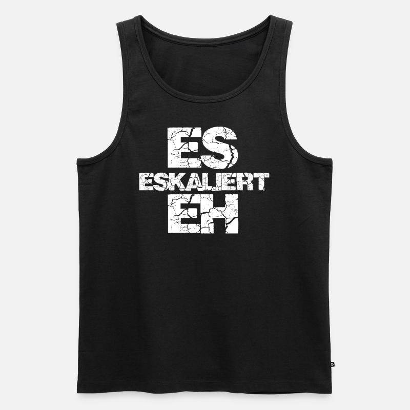Es eskaliert eh - Männer Premium Bio Tank Top - Schwarz