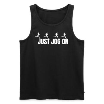 Joggen - Männer Premium Bio Tank Top - Schwarz - Vorne - Michal (187cm)