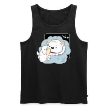 Hund koreanisch - japanischer Stil 03 - Männer Premium Bio Tank Top - Schwarz - Vorne - AI Model Male 178 light (178cm)