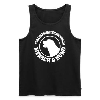 hvz hvz logo klein white rgb - Männer Premium Bio Tank Top - Schwarz - Vorne - AI Model Male 178 light (178cm)