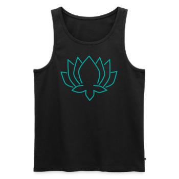 Yoga Lotus Blume türkis - Männer Premium Bio Tank Top - Schwarz - Vorne - Michal (187cm)