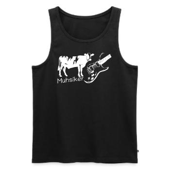Muhsiker - Kug mit Gitarre - hell - Männer Premium Bio Tank Top - Schwarz - Vorne - AI Model Male 178 light (178cm)