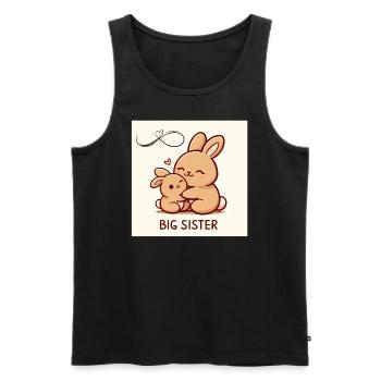 Big Sister Hase - Männer Premium Bio Tank Top - Schwarz - Vorne - Michal (187cm)