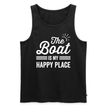 My Boat Is my Happy Place My Boat Lover - Men's Premium Organic Tank Top - black - Front - AI Model Male 178 light (178cm)