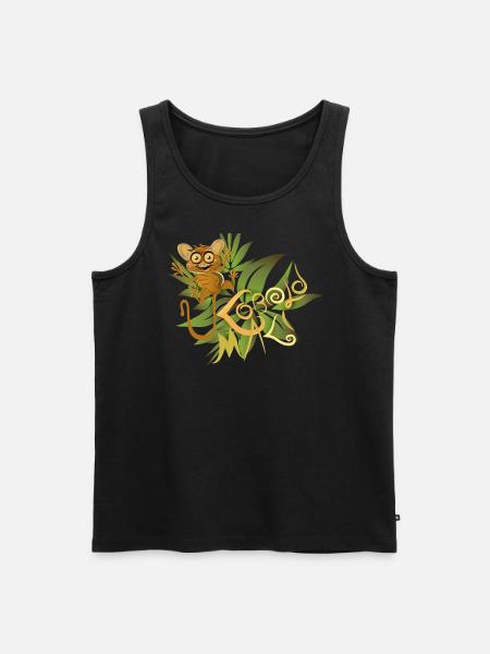 koboldmaki im Urwald - Männer Premium Bio Tank Top - Schwarz
