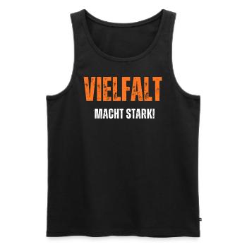 Vielfalt macht stark - Männer Premium Bio Tank Top - Schwarz - Vorne - Michal (187cm)