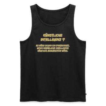 Künstliche Intelligenz? - Männer Premium Bio Tank Top - Schwarz - Vorne - Michal (187cm)