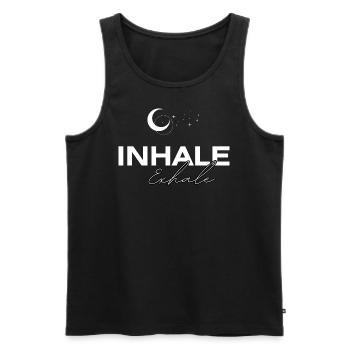 INHALE Exhale – Mondphasen für Yogis - Männer Premium Bio Tank Top - Schwarz - Vorne - Michal (187cm)