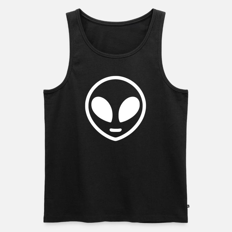 Alien Grey UFO - Männer Premium Bio Tank Top - Schwarz