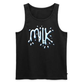 Milk - Men's Premium Organic Tank Top - black - Front - AI Model Male 178 light (178cm)