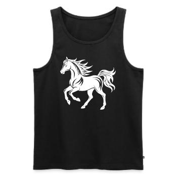 Silhouette de cheval élégante - Débardeur bio Premium Homme - noir - Devant - AI Model Male 178 light (178cm)
