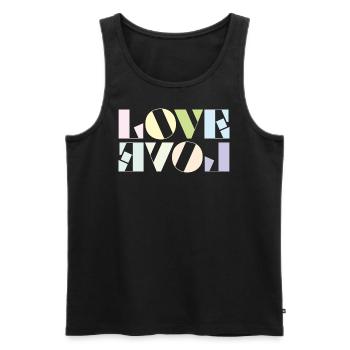 LOVE - Männer Premium Bio Tank Top - Schwarz - Vorne - Michal (187cm)