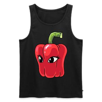 Paprika Chilli Peperoni Gewürz - Männer Premium Bio Tank Top - Schwarz - Vorne - Michal (187cm)