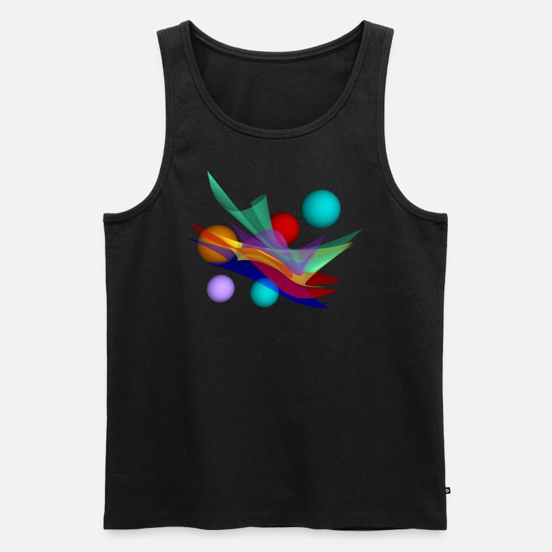 Design mit bicubic waves - Männer Premium Bio Tank Top - Schwarz