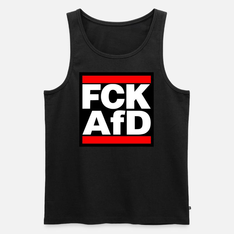 FCK AfD! red - Männer Premium Bio Tank Top - Schwarz