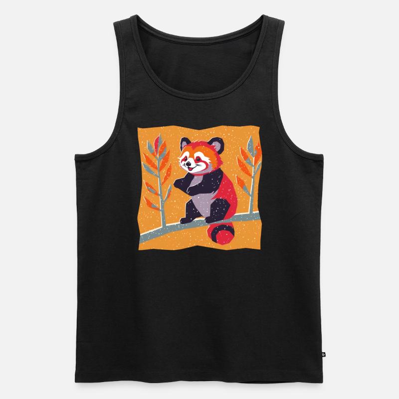Roter Panda - Männer Premium Bio Tank Top - Schwarz