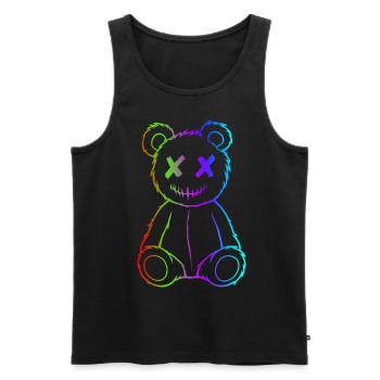 Farbenfroher Bär - Männer Premium Bio Tank Top - Schwarz - Vorne - Michal (187cm)