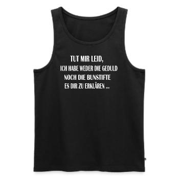Neither the patience nor the crayons to explain it - Men's Premium Organic Tank Top - black - Front - AI Model Male 178 light (178cm)