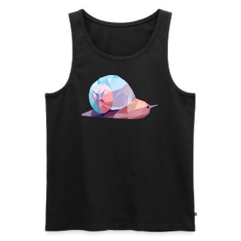 Tranquil Snail Journey - Men's Premium Organic Tank Top - black - Front - Michal (187cm)