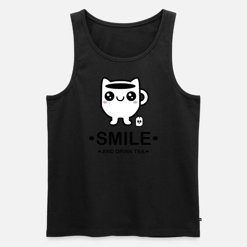 Design "Simple Smirk" - Männer Premium Bio Tank Top - Schwarz