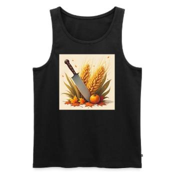 DrachenqodeLI - Männer Premium Bio Tank Top - Schwarz - Vorne - Michal (187cm)