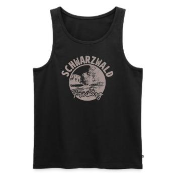 SCHWARZBALD-FREIBURG - Männer Premium Bio Tank Top - Schwarz - Vorne - AI Model Male 178 light (178cm)
