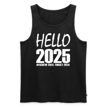 Hello 2025 - Männer Premium Bio Tank Top - Schwarz - Vorne - Michal (187cm)