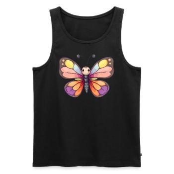 Whimsical Butterfly with Colorful Wings - Men's Premium Organic Tank Top - black - Front - Michal (187cm)