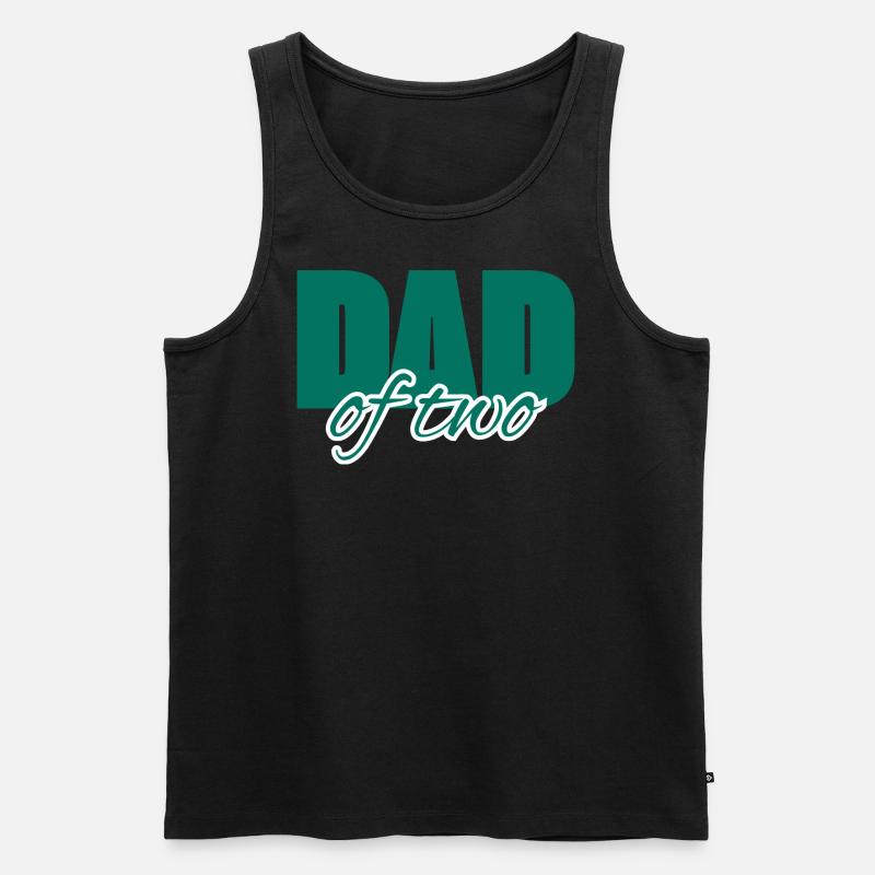 Dad ofTwo - Männer Premium Bio Tank Top - Schwarz