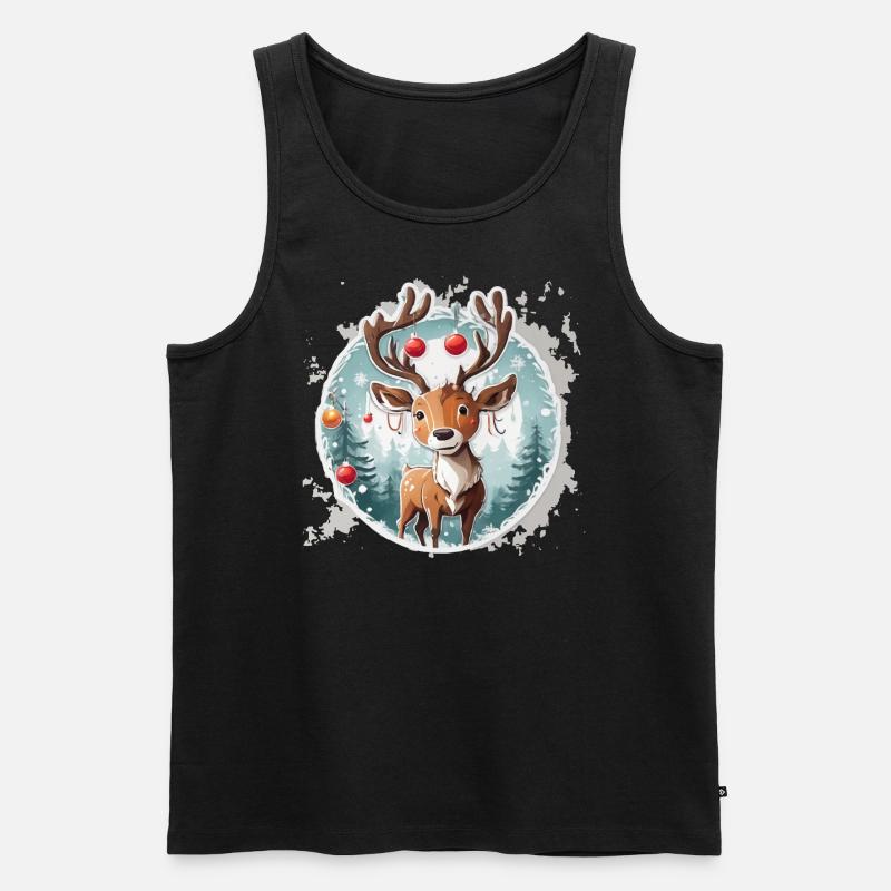 Xmas_Deer - Männer Premium Bio Tank Top - Schwarz