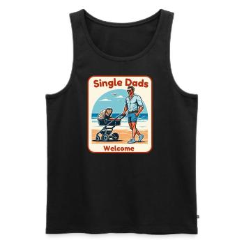 Single Dads Welcome - Men's Premium Organic Tank Top - black - Front - AI Model Male 178 light (178cm)