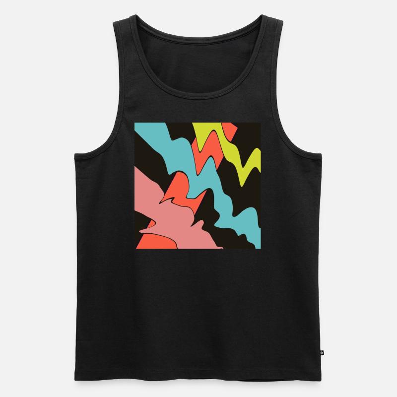 Square orange, with three patterns. - Men's Premium Organic Tank Top - black