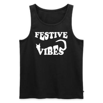 Festive Vibes Rude Christmas - Men's Premium Organic Tank Top - black - Front - AI Model Male 178 light (178cm)