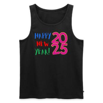Bonne Année 2025 - Débardeur bio Premium Homme - noir - Devant - AI Model Male 178 light (178cm)
